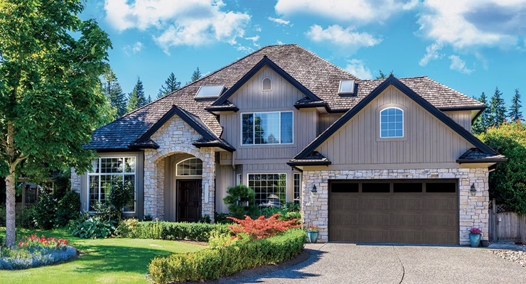 wayne dalton garage door 8300 bi directional carbon oak collection style residential duraserv